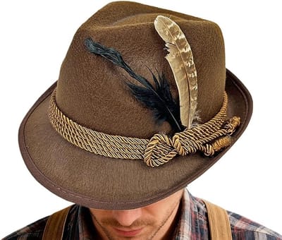 KZQ niet-verstelbare Oktoberfest-hoed – een lichtgewicht, comfortabele en stijlvolle unisex-feethoed, geschikt voor het Oktoberfest, Beierse kostuums, Halloween, carnavalsfeesten en meer.