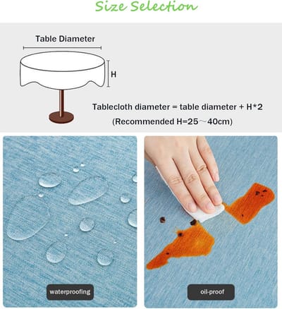 Ronde Tafelkleed 240 cm Blauw, Beschichting voor Binnen & Buiten, Gemakkelijk te Onderhouden