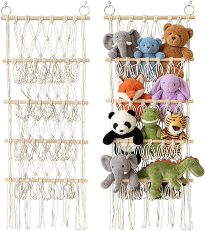 Opbergrek voor Knuffeldieren, 4 Niveaus, 78 cm, Speelgoedopslag, Kinderkamer, Woonkamer, Organisatieoplossing