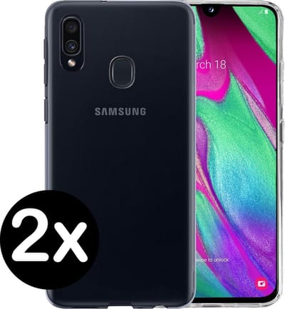 Hoesje - 2 Stuks - Geschikt voor Samsung Galaxy A40 - Sterk & Shockproof - Telefoonhoes - Back Cover - Case Siliconen - Telefoon Hoes - Transparant