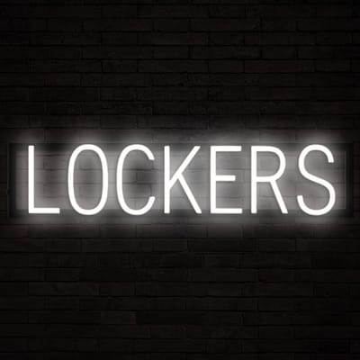 LOCKERS - Lichtreclame Neon LED bord verlicht | SpellBrite | 69,56 x 16 cm | 6 Dimstanden & 8 Lichtanimaties | Reclamebord neon verlichting