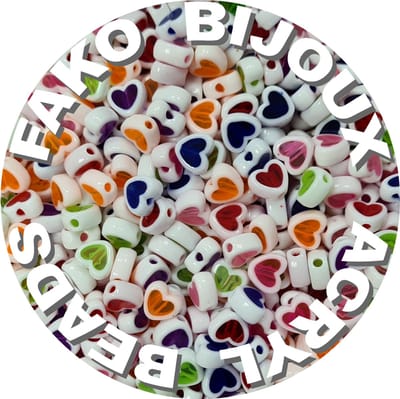 Fako Bijoux® - Acryl Kralen - Hartjes Wit Duo - 8mm - Sieraden Maken - 200 Stuks