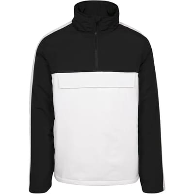 Urban Classics Winterjas 2-Tone Padded Pull Over Jacket White/Zwart