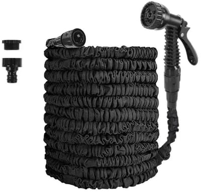 Tuinslang - Flexibele tuinslang 15 meter - Tuinslang flexibel - Flexibele Tuinslang - Zwart - 3x Uittrekbaar - 7-Functie Sproeikop - Tuinwater - Auto Wassen - Huisdier Douche - Lichtgewicht - Knikvrij - Flexibele Waterslang