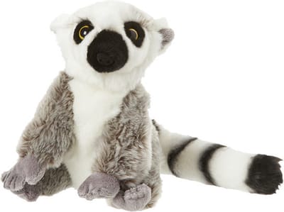 Nature Planet Ringstaart Maki aap - grijs - 18 cm - pluche dieren knuffels - Apen