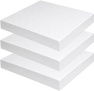 Piepschuim vormen - vierkant - 3x - 25 x 25 x 3 cm - styropor hobby / DIY vorm - basis knutselfiguren