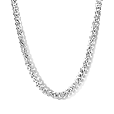 Frank 1967 7FN-0019 Stalen Ketting - Heren - Staal - Gourmette - 10 x 4 mm - 60 cm - Zilverkleurig - Cadeau voor mannen