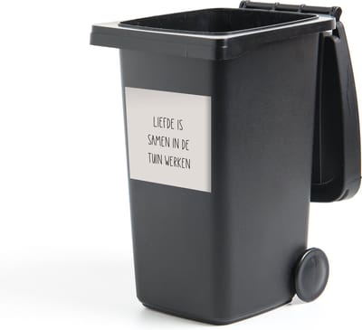 Container sticker Liefde is samen in de tuin werken - Tekst - Liefde - Quotes - tuinieren - 40x40 cm - Kliko sticker