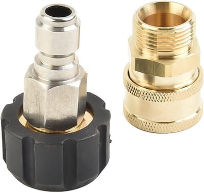 Hogedrukreiniger Koppelingen - Adapter Set - Snel Koppelen - Veelzijdige M22 Conversie - M22 15mm naar 3/8 Inch - Zoals Afgebeeld