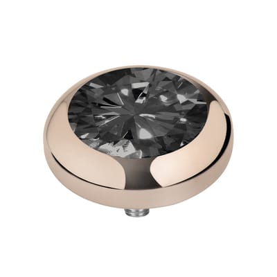 Melano Vivid Basic CZ Steentje Black Rosé | 7 mm