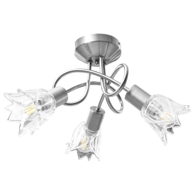 vidaXL Plafondlamp met glazen tulpvormige kappen 3xE14 transparant