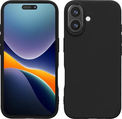 Geschikt voor iPhone 16 Hoesje Zwart Matte Schokabsorberend Siliconen Hoesje - Anti-Fingerprint Coating - Epicmobile