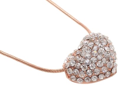 Behave - Korte ketting met hartvorm hanger en kristalstenen - Nikkelvrij - 40cm + verlengketting