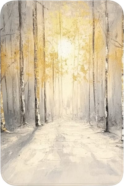 Badmat 60x90 cm - Antislip - Winter - Abstract - Sneeuw - Natuur - Zon - Badmatten voor badkamer - Badkamermat - Douchemat - Badkamer mat