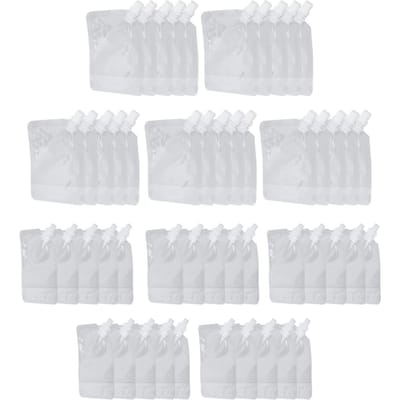 Pochette à Boisson Réutilisable en Plastique Transparent Portable Multifonctionnelle avec Entonnoir white