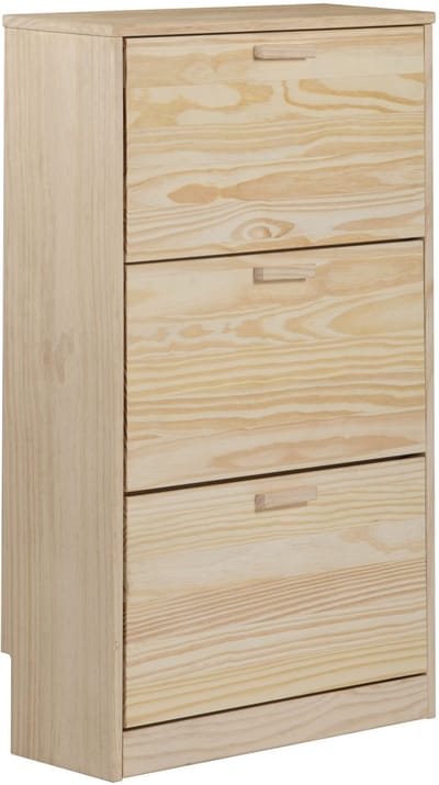 Astigarraga Schoenenkast Vita - voor 18 paar schoenen - Schoenenrek met deuren - 65x25x115cm - 100% massief grenenhout & metalen scharnieren