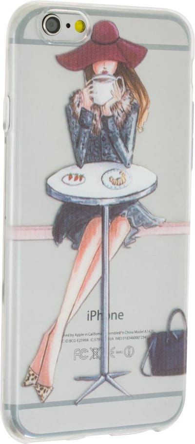 Peachy Koffie meisje TPU hoesje geschikt voor iPhone 6 6s - Doorzichtig