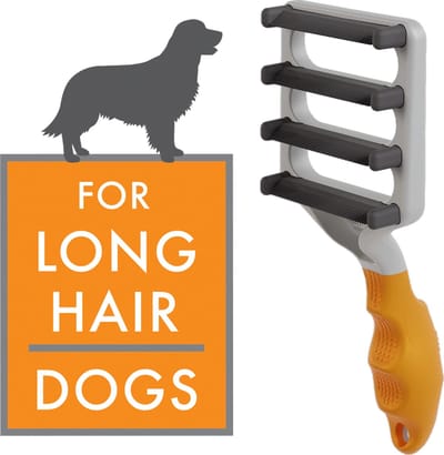 FUR4 DeShedding Tool Oranje voor langharige Honden - Ontwolborstel - Veiliger - Zachter en effectiever