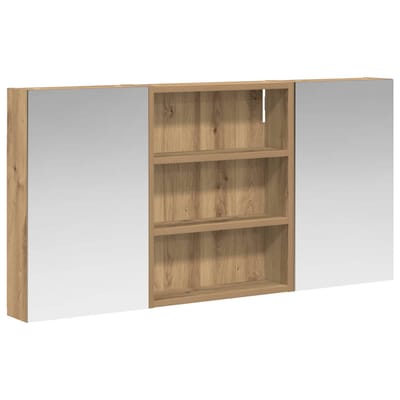 vidaXL - Badkamerkast - set - 3 - st - 100 - x - 10,5 - x - 50 - cm - Bewerkt - hout
