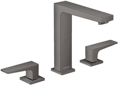 Hansgrohe Metropol Wastafelkraan - 160 met push open waste - met voorsprong vaste uitloop 15.2cm - geborsteld zwart chroom