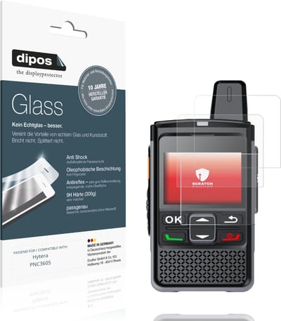 dipos – 2x Matte Pantserfolie geschikt voor Hytera PNC360S | 9H Screenprotector