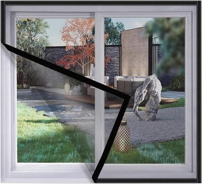 Raam Horren - Insectenbescherming - Frisse Lucht - Geen Boren Nodig - 90x165cm - Zwart