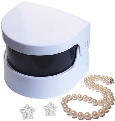 Ultrasone Reiniger - Sieradenhouder - Sieraden Glans Herstellen - Hoogfrequente Cavitatie - 9.3 x 9.3 x 7.2 cm - Wit