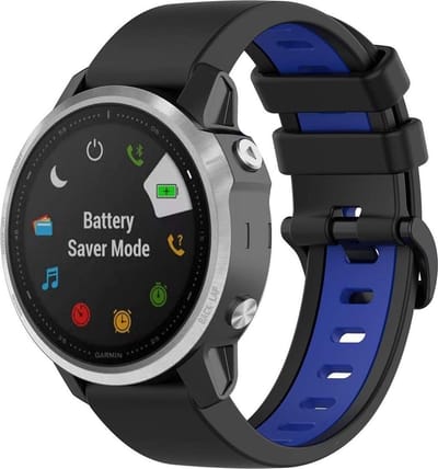 Sport bandje gesp geschikt voor Garmin Fenix 9 (43mm) / 9 Pro (43mm) 8 - 43mm / Fenix 7s (Pro - Solar - Sapphire Solar) / Fenix 6s (Pro - Sapphire) / Fenix 5s (Plus - Sapphire) / Epix Pro (Gen 2) 42mm / Instinct 2s - E - Blauw en zwart