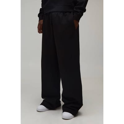 Lange Essentiële Wijde Pijpen Joggingbroek | Black | Size Large