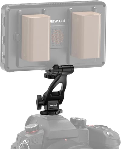 Monitor Mount Adapter voor 5 Inch Field Monitor, 2-asige Bevestiging, 360° Rotatie en 180° Kanteling, Camera Accessoires voor Fotografie en Videoproductie