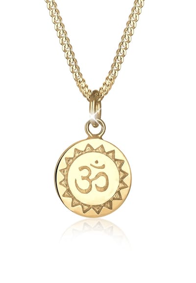Elli - Halsketting - Dames Om Mantra Hanger Filigraan in 925 Sterling Zilver Verguld - Dames