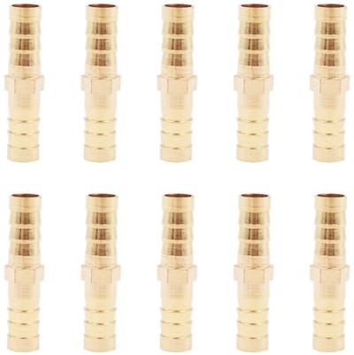 Dailygoods- Slangfittingen 10 Stuks - Messing Aansluitingen - 8mm Pijpdiameter - Corrosiebestendig - Voor Lucht/Water/Olie/Gas - Hoogwaardige Kwaliteit - Slangkoppelingen