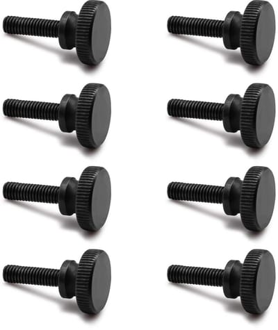 Set van 8 M6 x 20mm Hoge Knopmoeren, Zwarte Zinklegering Handklem Schroeven, Roestvrij, Geschikt voor Meubeltoepassingen en DIY Projecten