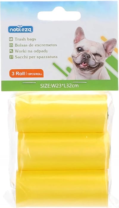 Nobleza Hondenpoepzakjes - Poepzakjes geel - Uitlaatzakjes - 3 rollen / 45 hondenzakjes - Geel