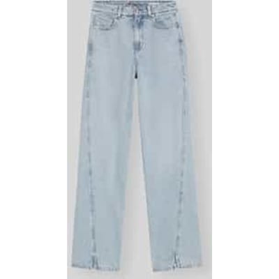 Wide leg jeans van pure katoen met siernaden model 'C_MARLENE SLIT HR'