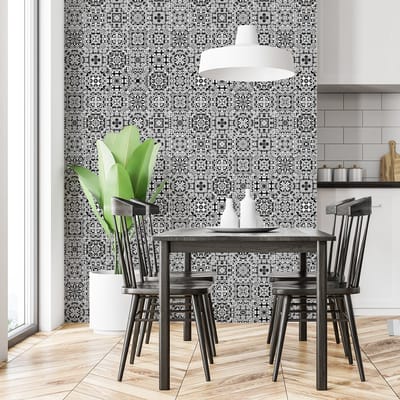 Zelfklevende tegelmuurstickers voor keuken en badkamer - 60 AZULEJOS HELINA tegelstickers - 60 stickers 10x10cm