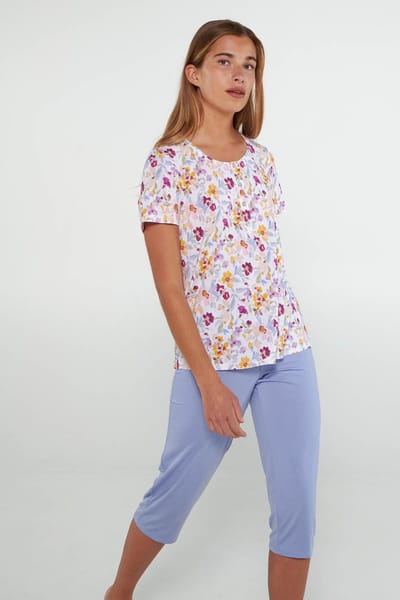 Vamp! Pyjama Dames Micromodal Korte Mouw 3/4 Broek Blue Lavender 20032/325 44 / XXL