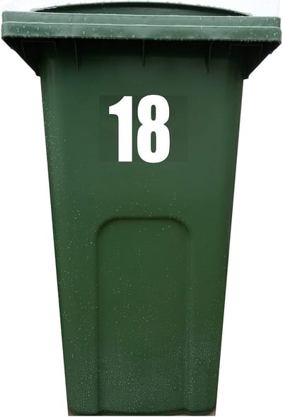 Dailygoods- Bin Sticker 4 Sets - Zelfklevend - Afval Stickers - Recycling Box - 19,5 cm Hoog - Hoogwaardig Vinyl - Afvalstickers