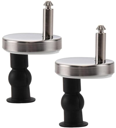 Toiletbril Fittingen - Scharnieren Toiletzitting - Toilet Reparatie - Quick Release - 2 stuks - Zilver/Zwart