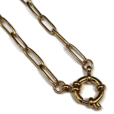 Aramat Jewels | Bedelketting | Gouden Stainless Steel Bedelketting | 40cm |40cm |4mm | Staal | Volwassenen | Verkleurd niet