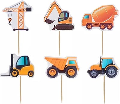Akyol - Auto prikkers - cocktailprikkers - verjaardag prikker -cup cake prikker auto - vrachtwagen- 12 stuks - cake - taart -verjaardag cup cake topper Verschillende auto’s -cocktail prikker -cocktailprikker vrachtwagen– auto -verjaardag topper