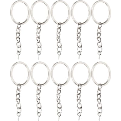 10 stuks Sleutelhanger Legering Sleutelhanger Ring Onderdelen met Schroefoog Pin Connector DIY AccessoiresGoud 25mm / wit