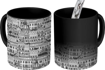 Magische Mok - Foto op Warmte Mokken - Koffiemok - Patroon - Italië - Huis - Magic Mok - Beker - 350 ML - Theemok