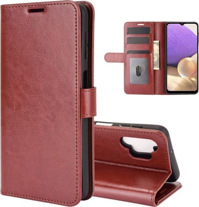 MobyDefend Hoesje - Geschikt voor Samsung Galaxy A32 (5G) - Wallet Book Case (Sluiting Achterkant) - Bruin