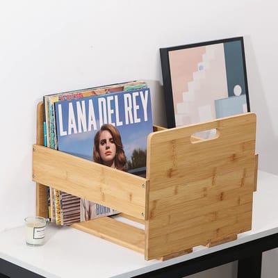 SNJY® LP Opbergsysteem - Vinyl Houder - Platenrek - 41L x 38,5B x 31H cm - Lichtbruin