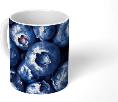 Mok - Koffiemok - Bessen - Blauw - Fruit - Mokken - 350 ML - Beker - Koffiemokken - Theemok