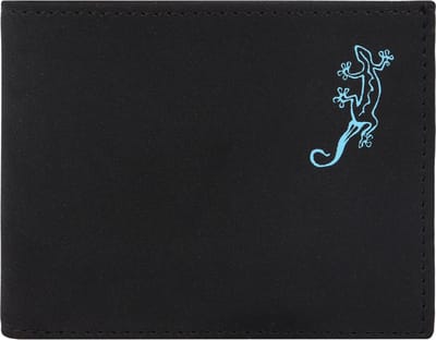 oxmox portemonnee New Cryptan RFID Protect Pocketbörse Lizard Print Cyan Black zwart