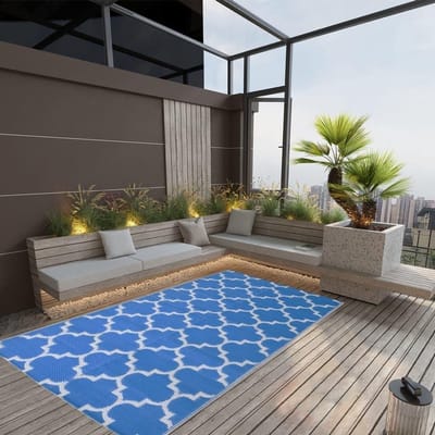 Buitenkleed - Tuintapijt Terraskleed - Terras Aankleden - Dubbellaags Jacquard - 160x230 cm - Blauw