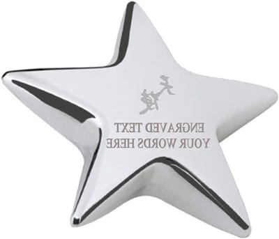 Papiergewicht - Bureau decoratie - Papier vasthouden - Hand gegraveerd - 70mm x 70mm - Zilver
