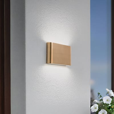 Nowodvorski Lighting LED wandlamp Semi M, aluminium, goud, lengte 17,5 cm
